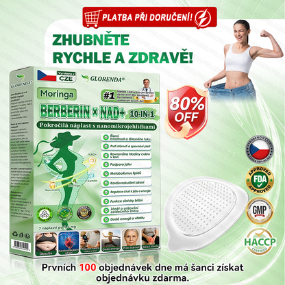 🎒Oficiální obchod|𝑮𝑳𝑶𝑹𝑬𝐍𝐃𝗔® Moringa·Berberin×NAD+10-v-1 Pokročilá Nano Mikronáplňová Náplast (pouze jednou denně, viditelné změny během 7 dní) ✅ Pro osoby s obezitou, povolenou kůží, cukrovkou, spánkovou apnoe, problémy se klouby a dalšími obtížemi.