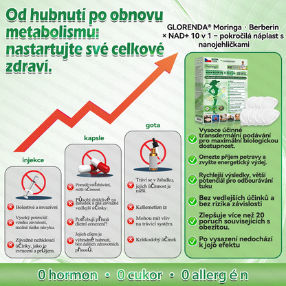 🎒Oficiální obchod|𝑮𝑳𝑶𝑹𝑬𝐍𝐃𝗔® Moringa·Berberin×NAD+10-v-1 Pokročilá Nano Mikronáplňová Náplast (pouze jednou denně, viditelné změny během 7 dní) ✅ Pro osoby s obezitou, povolenou kůží, cukrovkou, spánkovou apnoe, problémy se klouby a dalšími obtížemi.