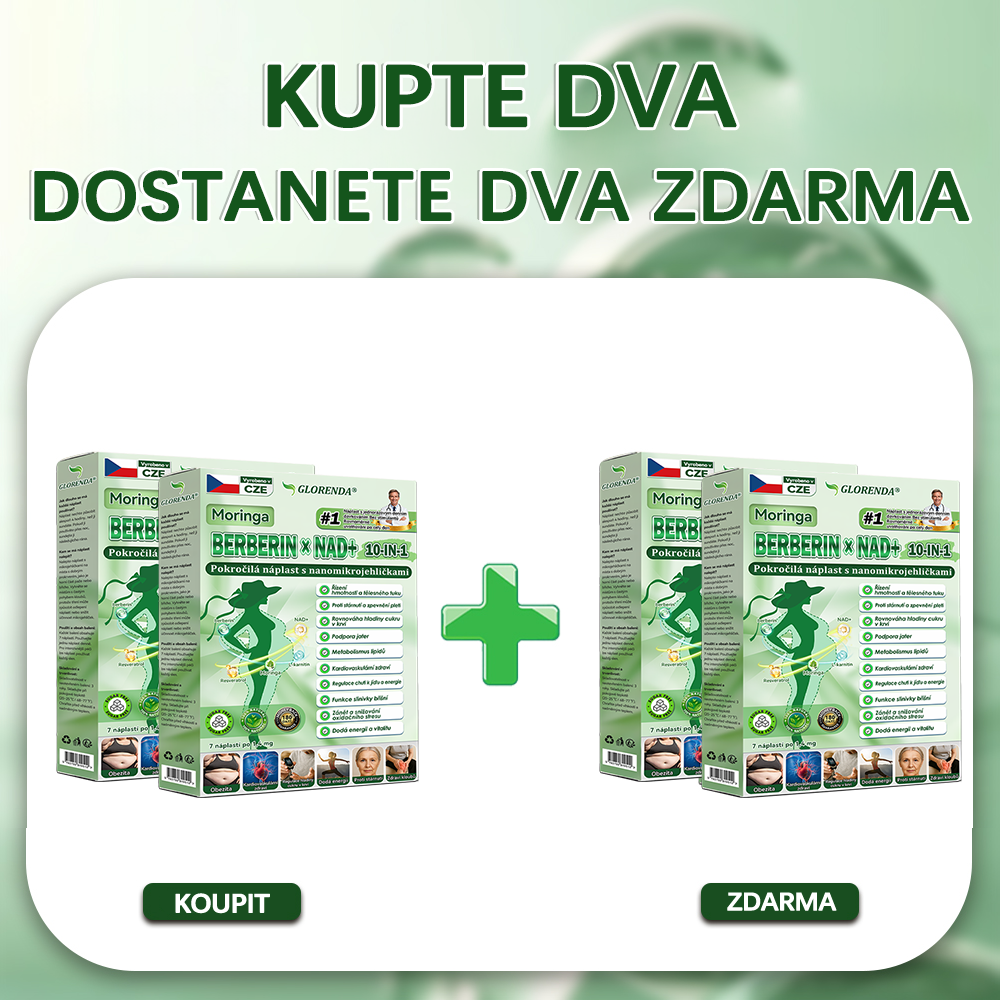 🎒Oficiální obchod|𝑮𝑳𝑶𝑹𝑬𝐍𝐃𝗔® Moringa·Berberin×NAD+10-v-1 Pokročilá Nano Mikronáplňová Náplast (pouze jednou denně, viditelné změny během 7 dní) ✅ Pro osoby s obezitou, povolenou kůží, cukrovkou, spánkovou apnoe, problémy se klouby a dalšími obtížemi.