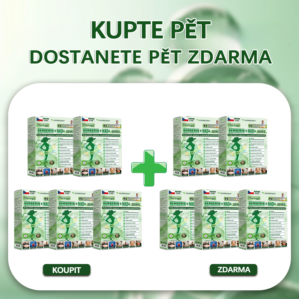 🎒Oficiální obchod|𝑮𝑳𝑶𝑹𝑬𝐍𝐃𝗔® Moringa·Berberin×NAD+10-v-1 Pokročilá Nano Mikronáplňová Náplast (pouze jednou denně, viditelné změny během 7 dní) ✅ Pro osoby s obezitou, povolenou kůží, cukrovkou, spánkovou apnoe, problémy se klouby a dalšími obtížemi.